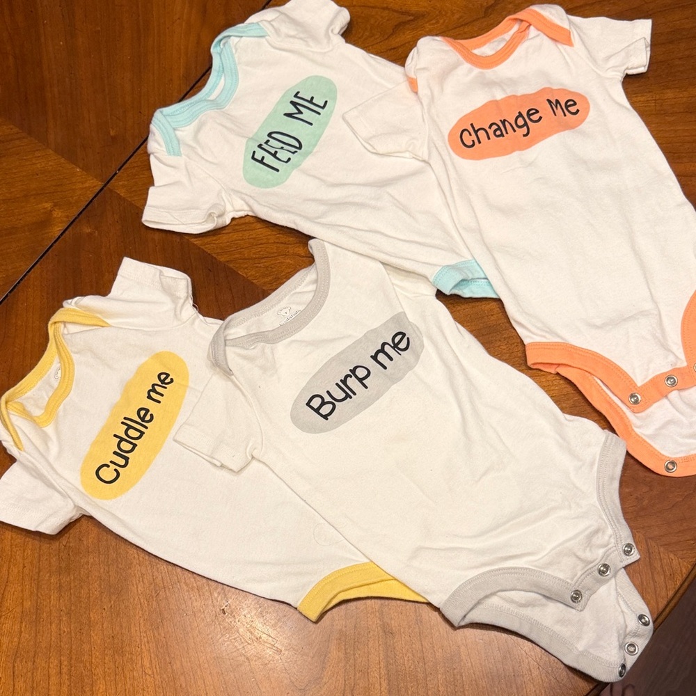 Baby One Piece Set - White with funny sayings - Koala Baby 6-9 month NWOT